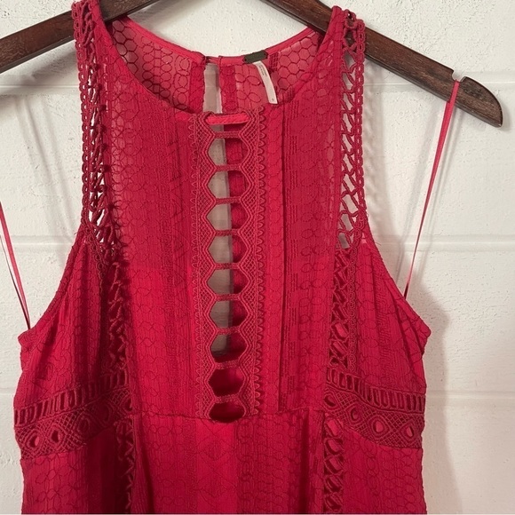 Free People Wherever You Go Crocheted Mini Dress Rose Red
Size 0 - Picture 6 of 16